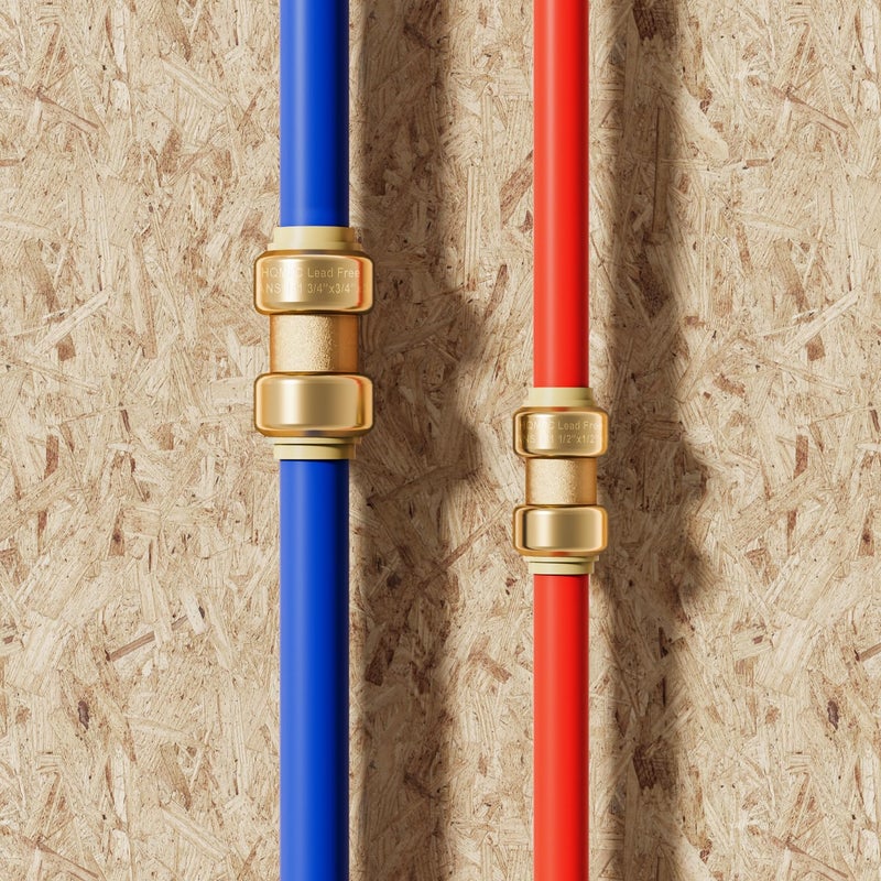HQMPC Pex Fittings 3/4 inch Straight Coupling Push Fit PEX Fitting, Push-to-Connect Copper, CPVC, No Pb Brass Plumbing Fit (6PCS, 3/4") - Image 3